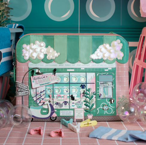 PREORDER Vendula Bubble Cats Laundromat Bella Bag