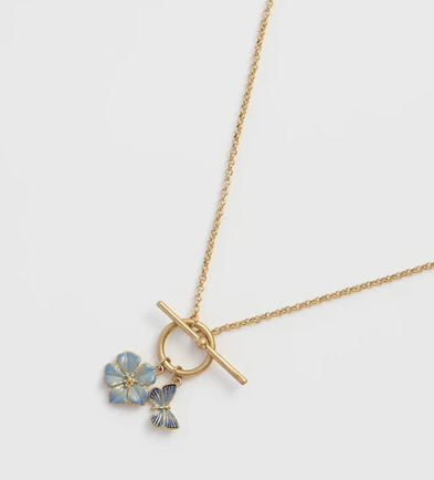 Fable England Butterfly and Flower Necklace