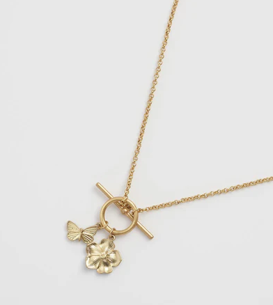 Fable England Butterfly and Flower Necklace