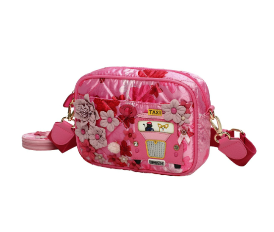 Vendula Pink Ribbon Foundation London Cats and Corgis Floral Camera Bag