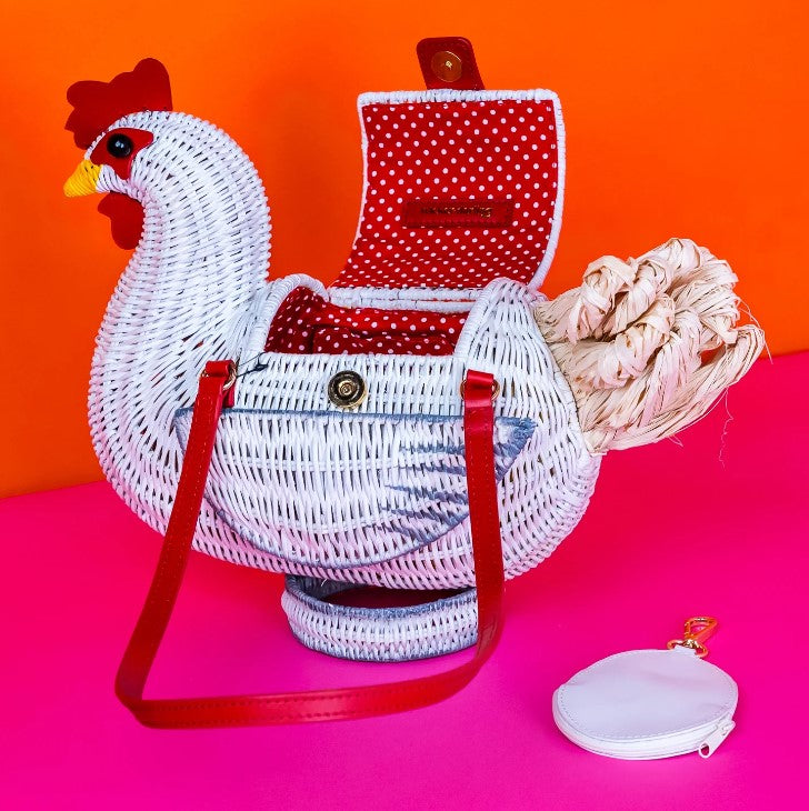 Wicker Darling Chook the Chicken bag with Egg Coin Purse