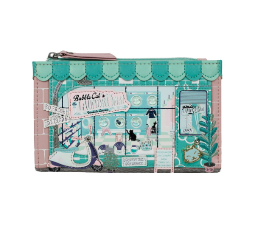 PREORDER Vendula Bubble Cats Laundromat Compact Folding Wallet