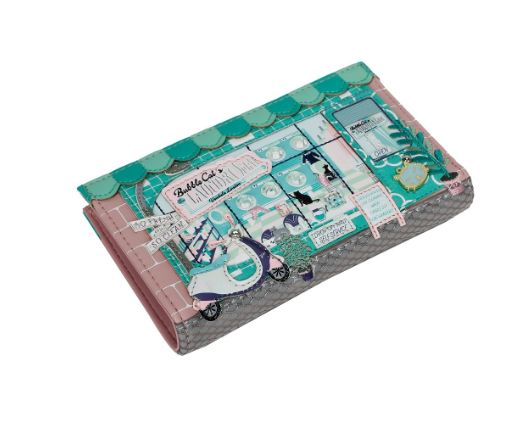 PREORDER Vendula Bubble Cats Laundromat Compact Folding Wallet