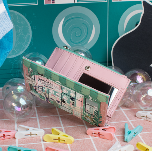 PREORDER Vendula Bubble Cats Laundromat Compact Folding Wallet