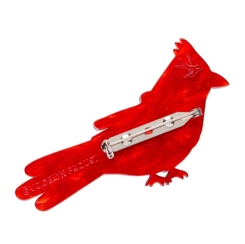 Erstwilder Jocelyn Proust Crimson Cardinal Brooch