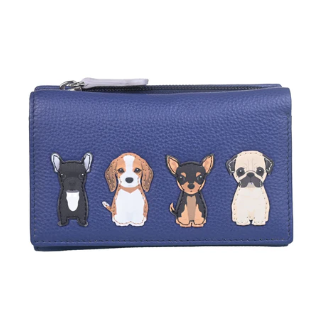 Mala Best Friends Sitting Dogs Tri Fold Purse