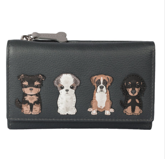 Mala Best Friends Sitting Dogs Tri Fold Purse