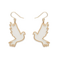 Erstwilder Merry Kitschmas White Gold Dove Drop Earrings