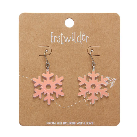 Erstwilder Merry Kitschmas Iridescent Snowflake Drop Earrings