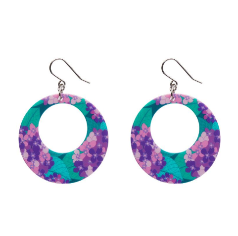 Erstwilder Jocelyn Proust Hydrangea Circle Drop Earrings