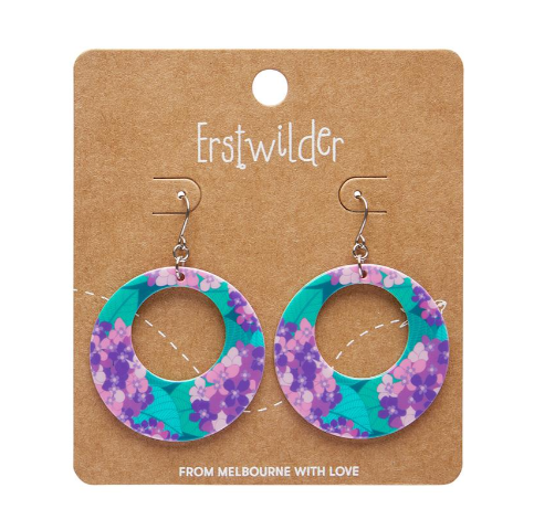 Erstwilder Jocelyn Proust Hydrangea Circle Drop Earrings