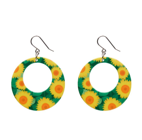 Erstwilder Jocelyn Proust Sunflower Circle Drop Earrings