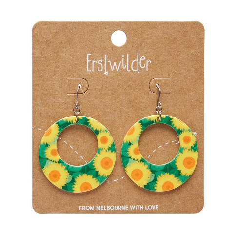 Erstwilder Jocelyn Proust Sunflower Circle Drop Earrings