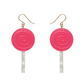 Erstwilder Lollypop Drop Earrings Magenta