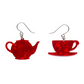 Erstwilder London Calling Tea Set Drop Earrings Red