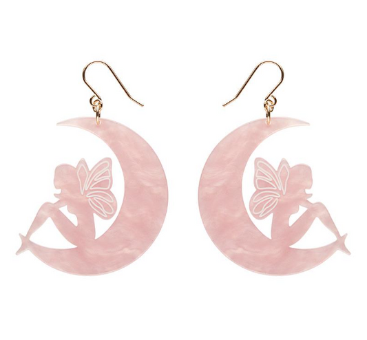 Erstwilder Pete Cromer Fairy Tales Fairy Moon Drop Earrings Pink