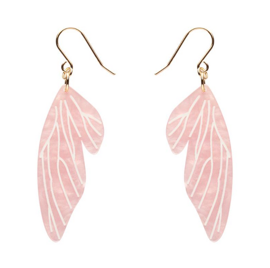 Erstwilder Pete Cromer Fairy Tales Fairy Wings Drop Earrings Pink