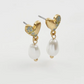 Fable England Forget Me Not Heart and Pearl Earrings