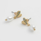 Fable England Forget Me Not Heart and Pearl Earrings