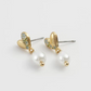 Fable England Forget Me Not Heart and Pearl Earrings