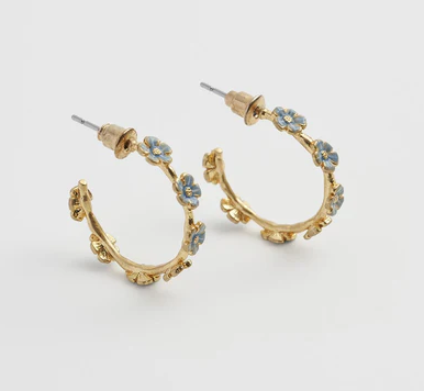 Fable England Forget Me Not Stud Hoop Earrings