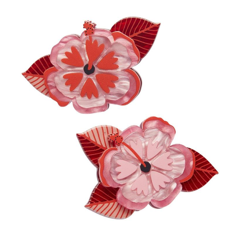 Erstwilder Jocelyn Proust Halcyon Hibiscus Hair Clips Set 2 Piece