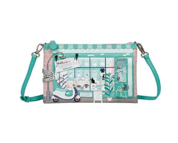 PREORDER Vendula Bubble Cats Laundromat Kate Pouch Bag