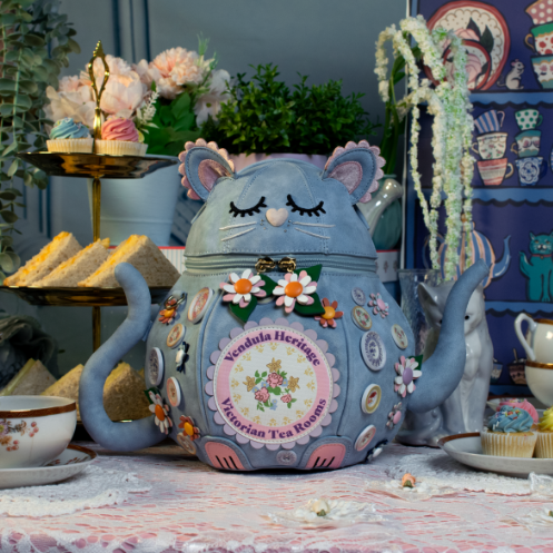 PREORDER Vendula Heritage Victorian Tea Rooms Kitty Teapot Bag