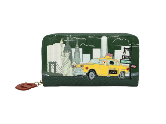 Vendula New York City Cats and Corgis Large Ziparound Wallet