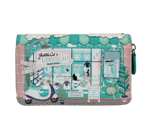 PREORDER Vendula Bubble Cats Laundromat Medium Ziparound Wallet