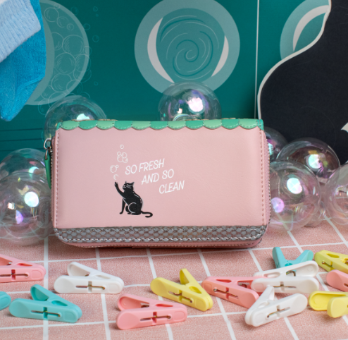 PREORDER Vendula Bubble Cats Laundromat Medium Ziparound Wallet