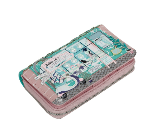 PREORDER Vendula Bubble Cats Laundromat Medium Ziparound Wallet