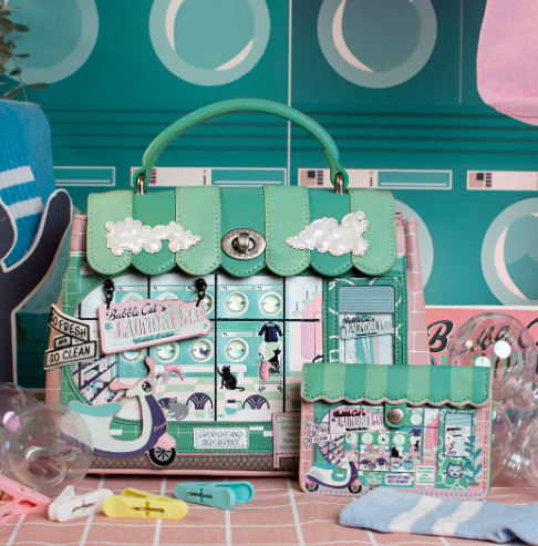 PREORDER Vendula Bubble Cats Laundromat Mini Grace Bag