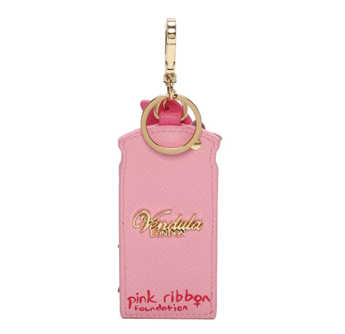 Vendula Pink Ribbon Foundation London Cats and Corgis Floral Pink Telephone Box Key Charm