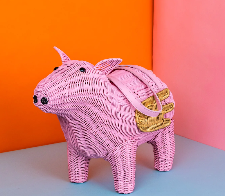 Wicker Darling Pigasus IV the Flying Pig Bag