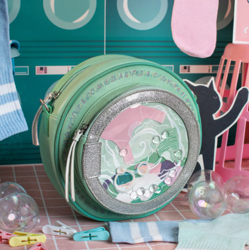 PREORDER Vendula Bubble Cats Laundromat Round Washer Backpack