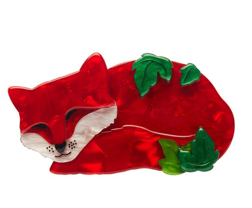 Erstwilder Fleur Harris Snoozing Fox Brooch