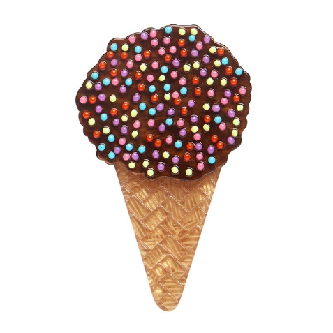 Erstwilder Katherine Sabbath Sprinkles Ice Cream Cake Cone Brooch